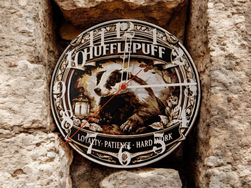 Harry Potter Hufflepuff Inspired Wall Clock