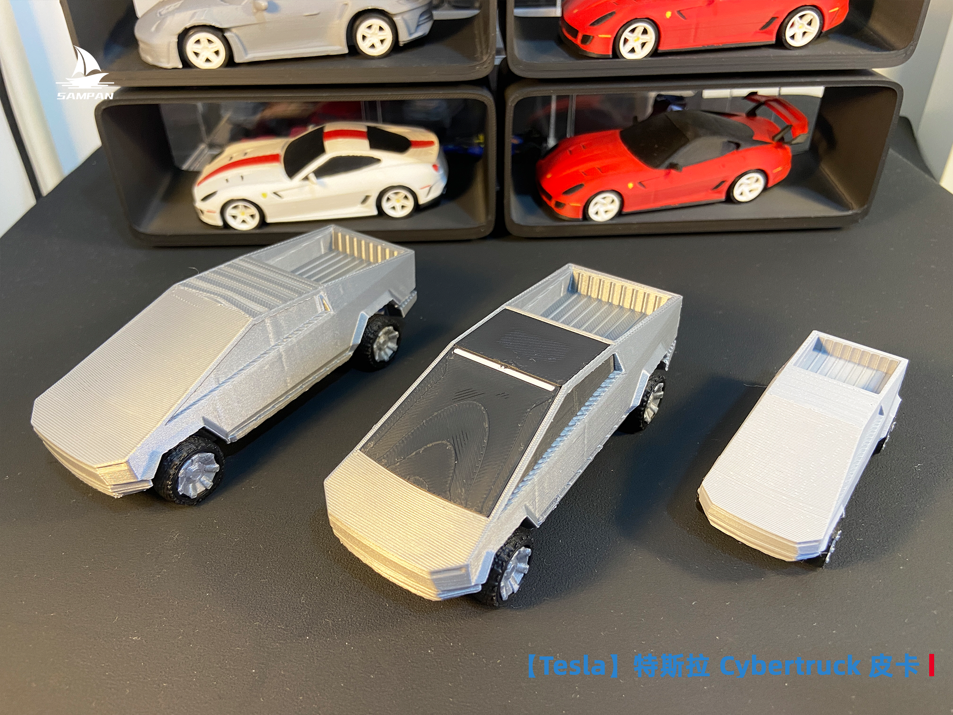 Miniatura 2 do modelo 3D 【Tesla】特斯拉 Cybertruck 赛博皮卡 纯电车 未来主义 组装/轮胎可动