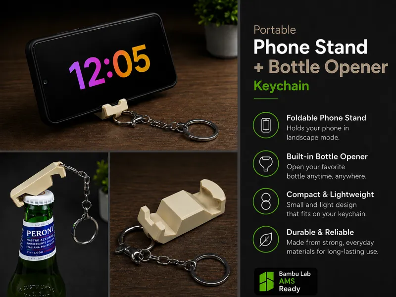 Portable Phone Stand | Bottle Opener |Keychain EDC