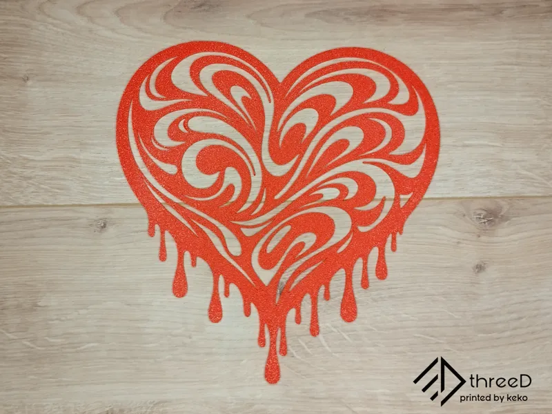 Dripping Swirl Heart | Romantic Wall Art