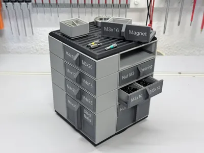 GRITS Gridfinity Rotating Integrated Tower System