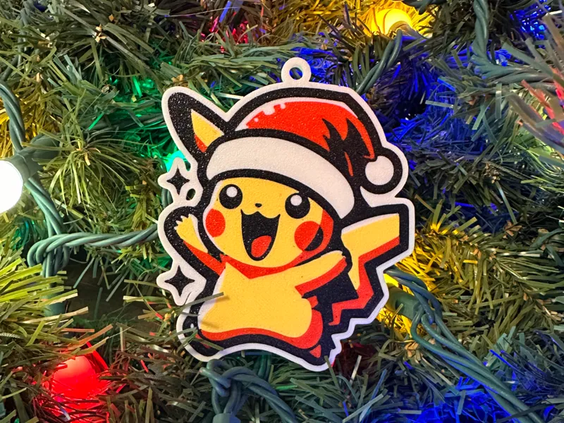 Happy Pikachu Holiday Ornament