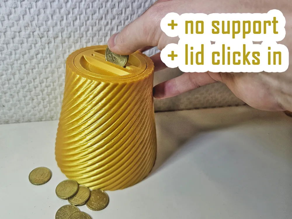 Spiral Piggy Bank no supports by danshti MakerWorld