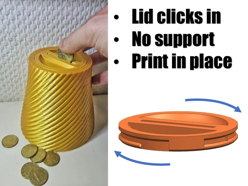 Spiral Piggy Bank - no supports