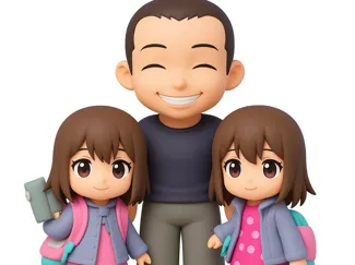 father and 2 daughters 