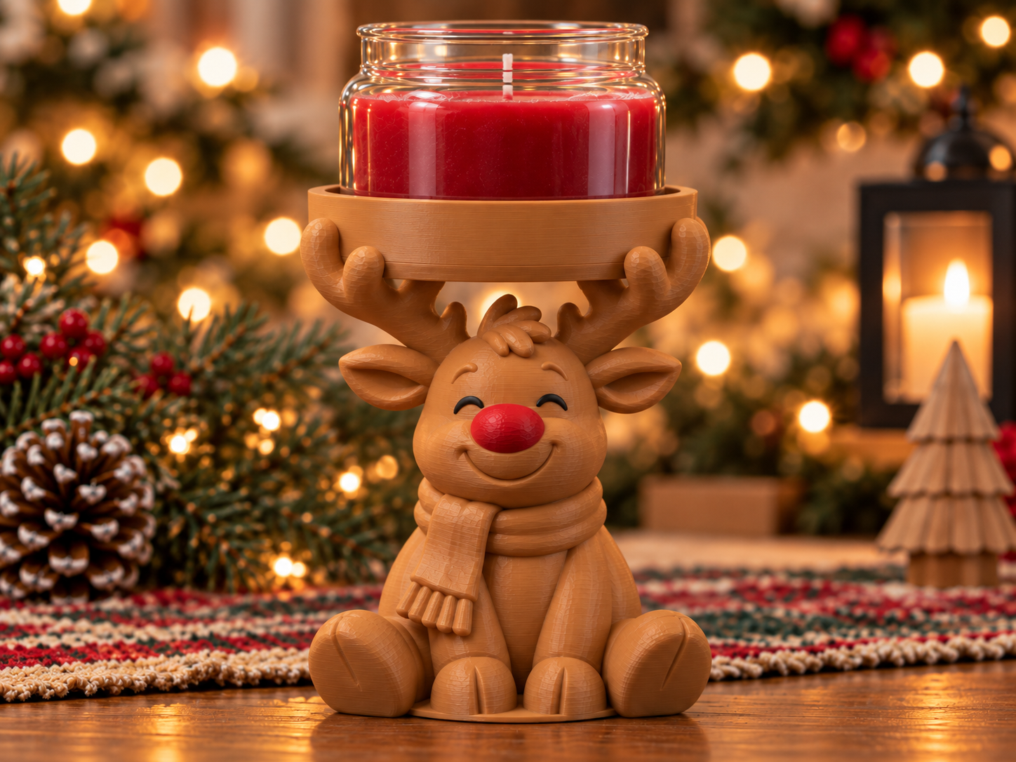 Christmas Reindeer Candle Holder|Holiday Candle - 1
