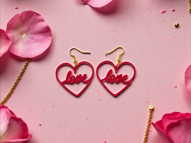 Love line heart earrings
