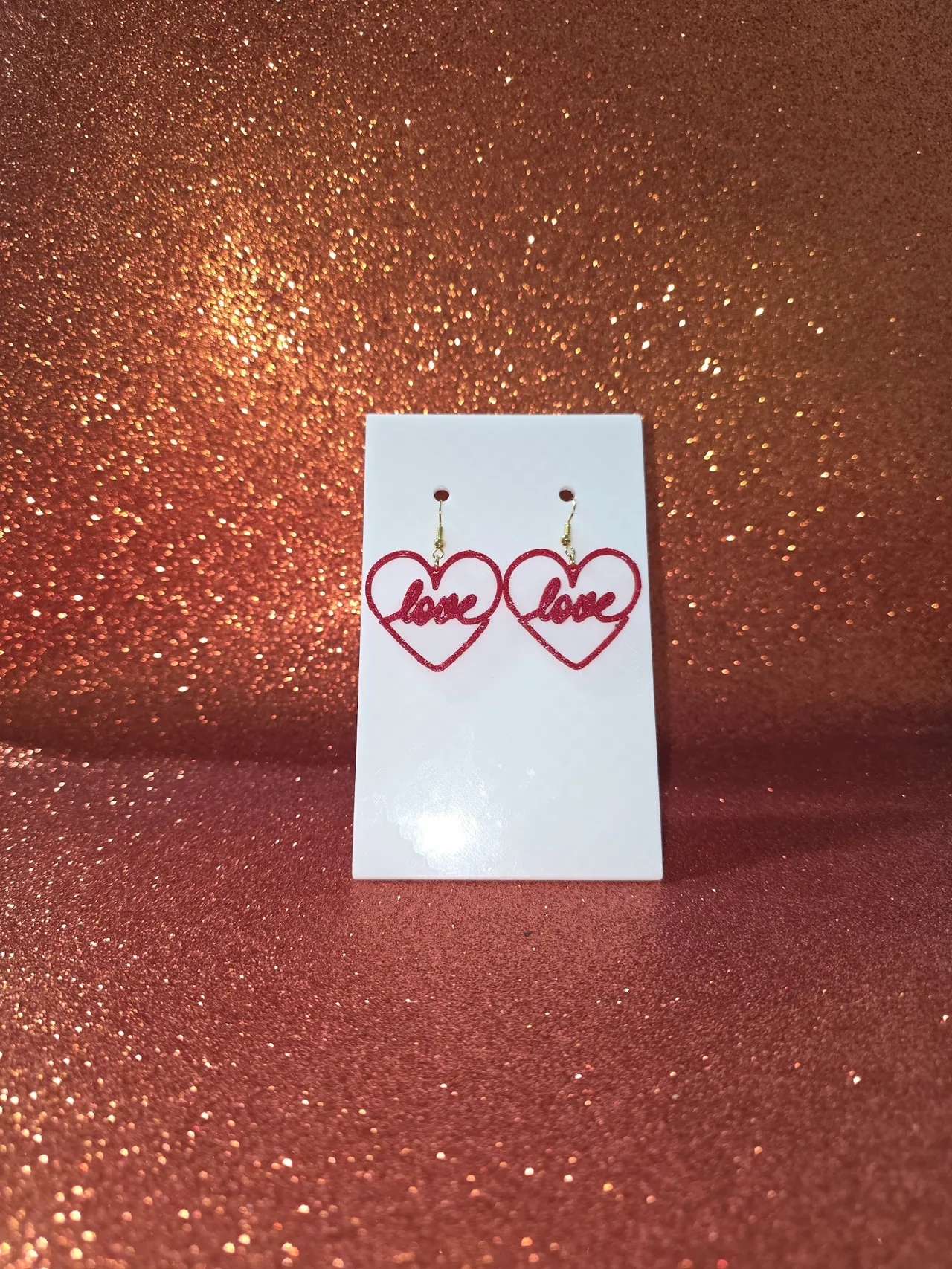 Love line heart earrings view 2