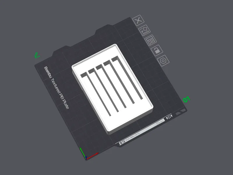 Gridfinity Lens Cap Holder (5 slots) 3x2 Base