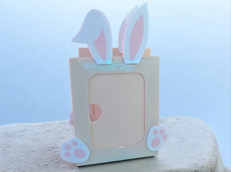 Cute Bunny Picture Frame with Ears & Paw Feet