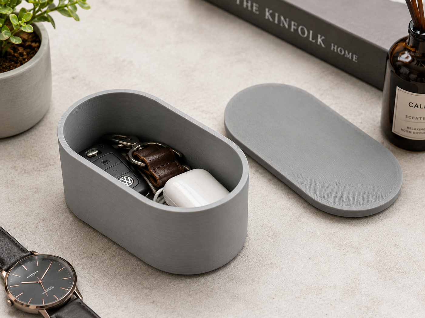 Minimalist Oval Storage Box with Lid