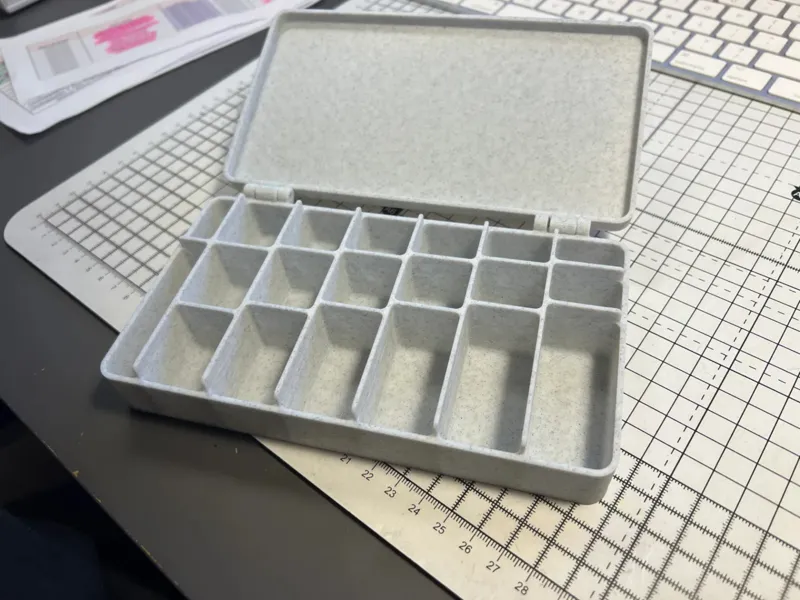 Divider Box for Small Parts With Hinged Lid