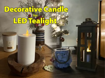 Decorative 3D Candle with Space for LED Tealight