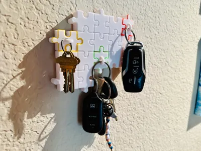 Puzzle Piece themed Keychain Holder