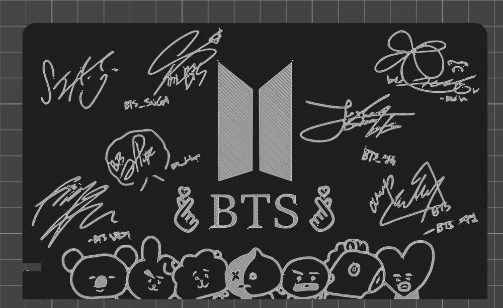 Nintendo Switch Dock Front Cover: BTS Army, BT21 - Free 3D Print Model ...