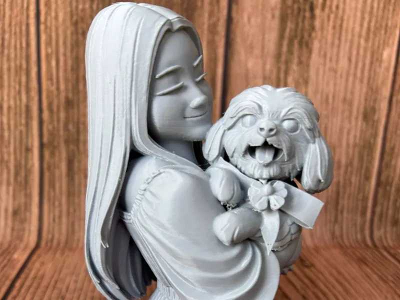 mulher com cachorro