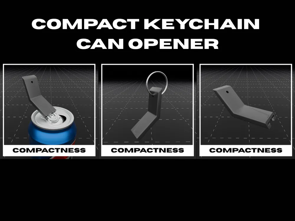 Keychain Practical Design COMPACT KEYCHAIN CAN OPENER – Portable & Practical by 3d_fact ...