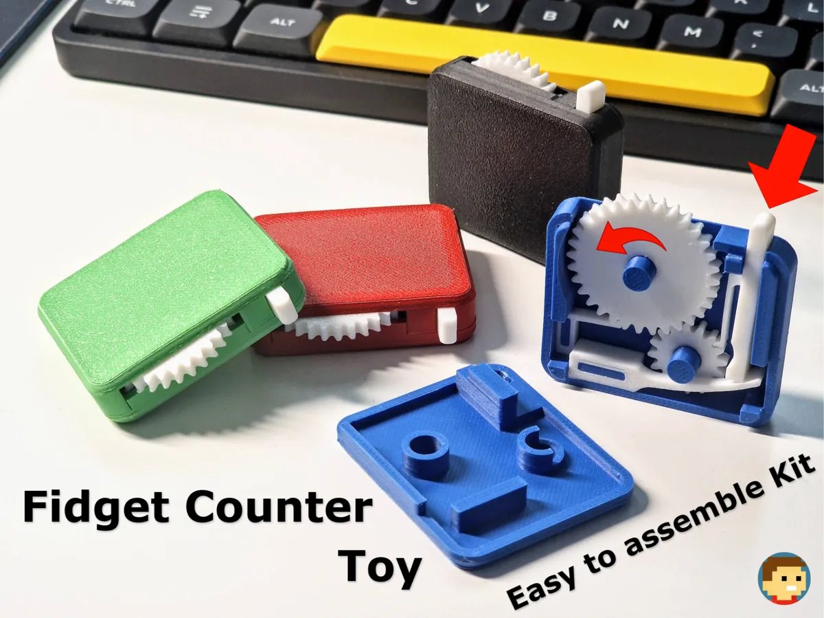 Fidget Counter Clicky and Snappy Toy Assembly Kit - Free 3D Print Model ...
