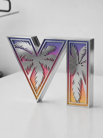 Accesorio para impresora 3D: GTA 6 Logo Without Text (NO AMS) — vista de referencia 2