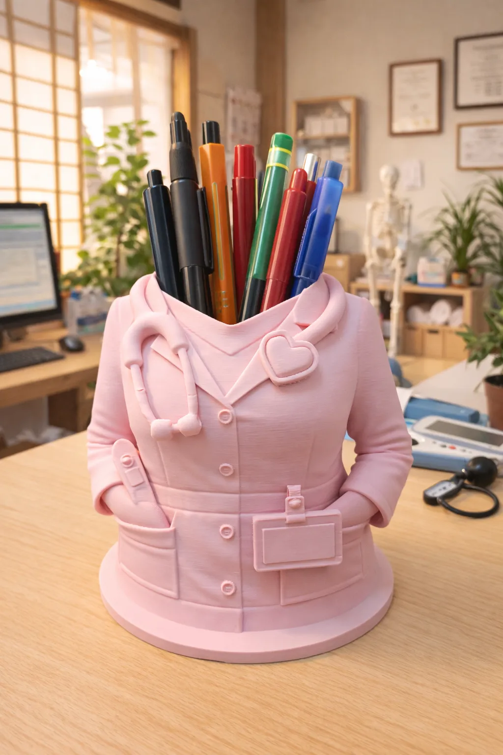 Female Medical Pen Holder / Nurse Desk Organizer view 2