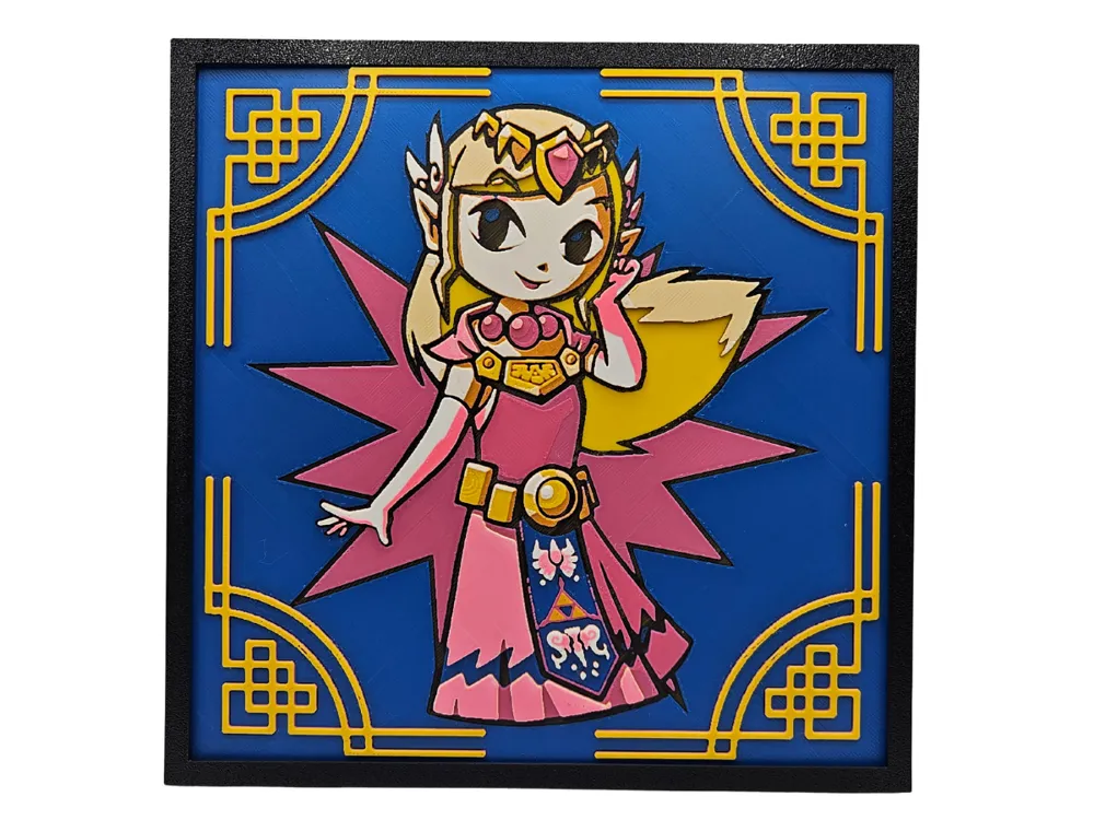 Toon Zelda (hueforge and bookmark combo)