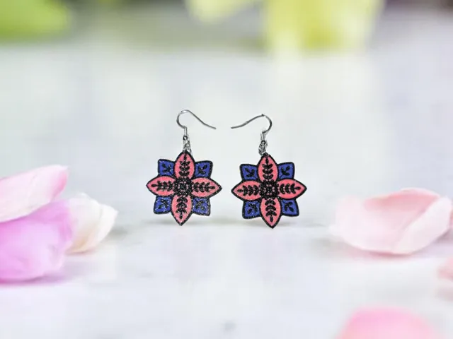 Double flower earrings