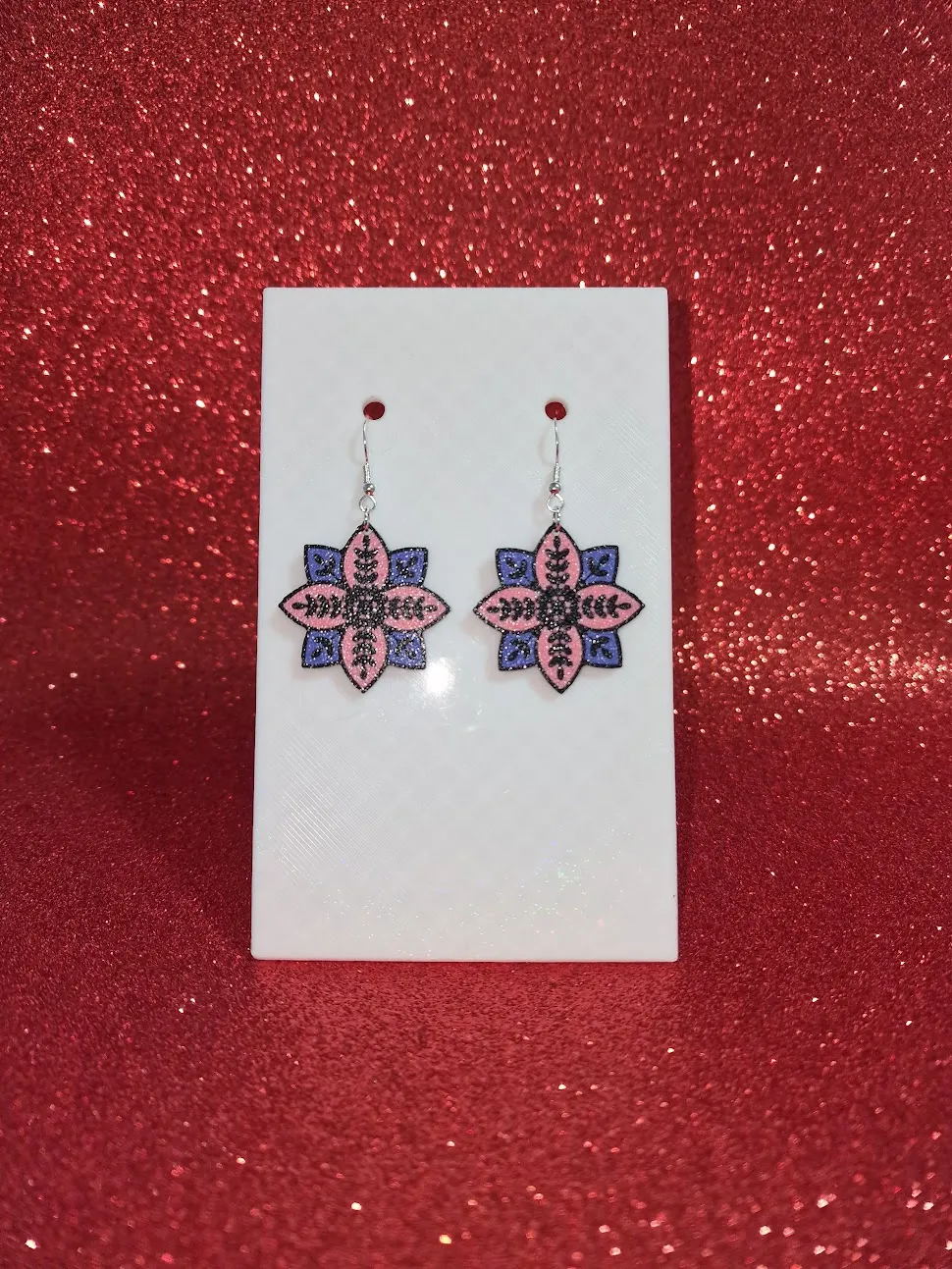 Double flower earrings view 2