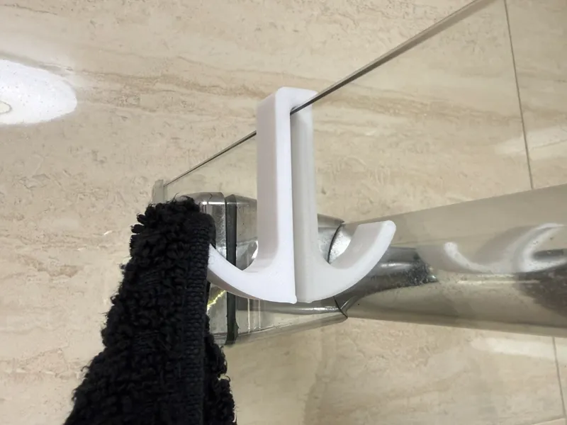 TOWEL HOOK DUAL SIDE FOR SHOWER GLASS WALL 6mm