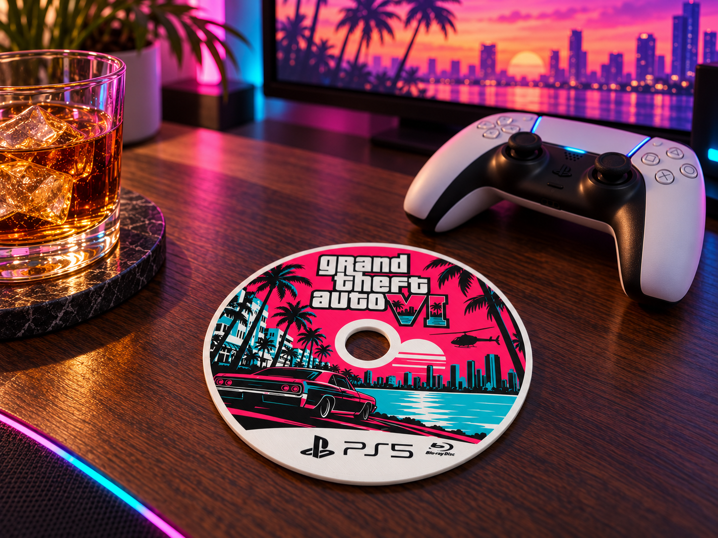 GTA 6 PS5 Game Disc Coaster - 1