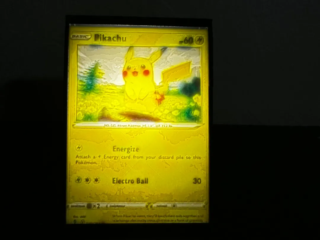 Pokemon Pikachu CMYK Litho card for lighted stand - Free 3D Print Model -  MakerWorld