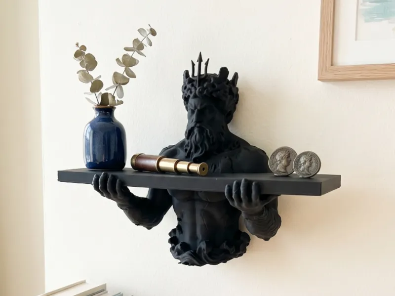 Poseidon Sea God Architectural Shelf