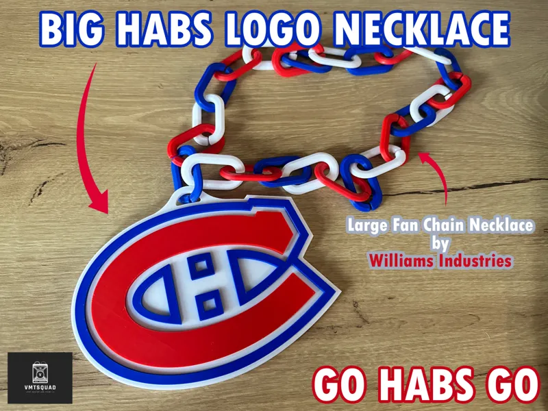 BIG Montréal Canadiens Habs NHL Logo Necklace