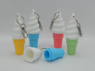 Ice Cream Chapstick Holder Keychain