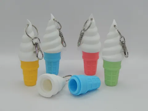 Ice Cream Chapstick Holder Keychain