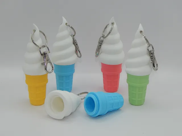 Ice Cream Chapstick Holder Keychain