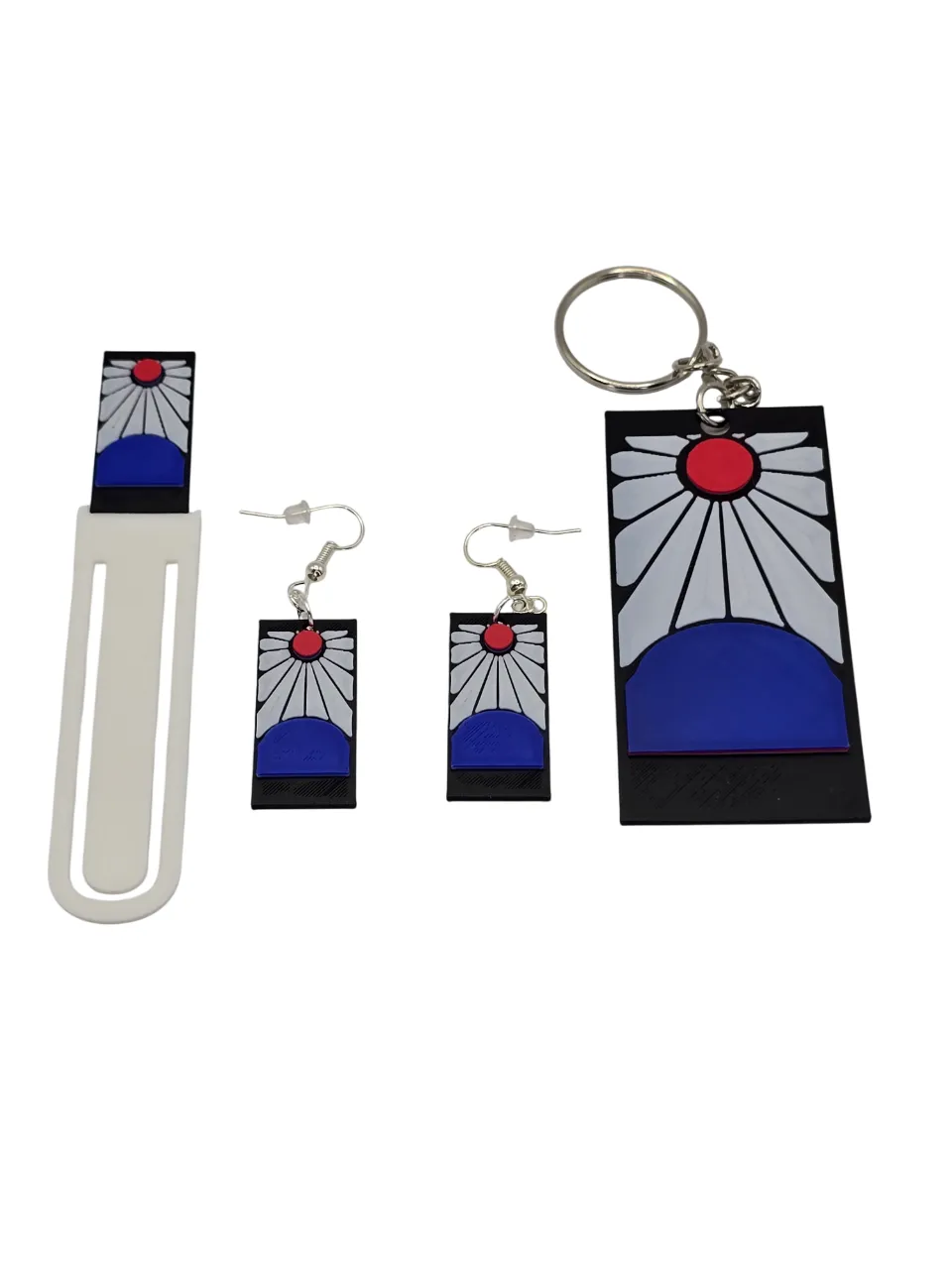 Demon Slayer Earring Keychain and Bookmark view 2
