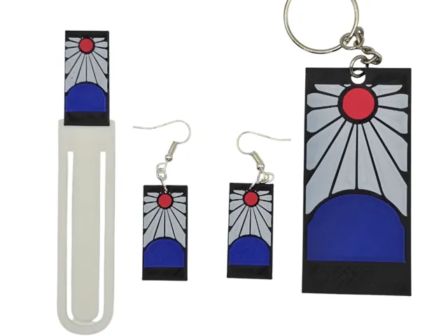 Demon Slayer Earring Keychain and Bookmark