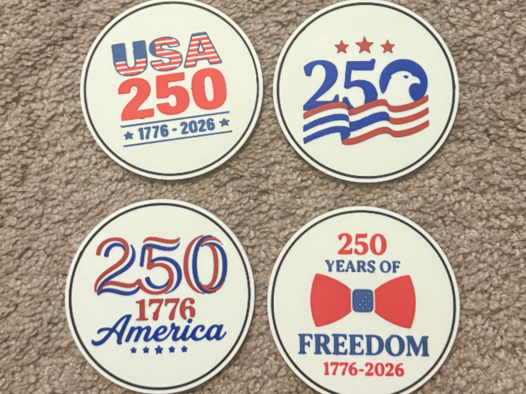 USA 250TH BIRTHDAY COASTERS 