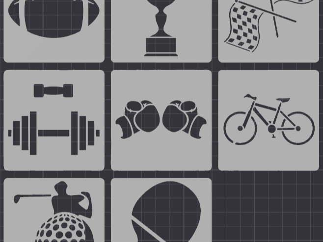 Sports stencils v1 (set of 8)