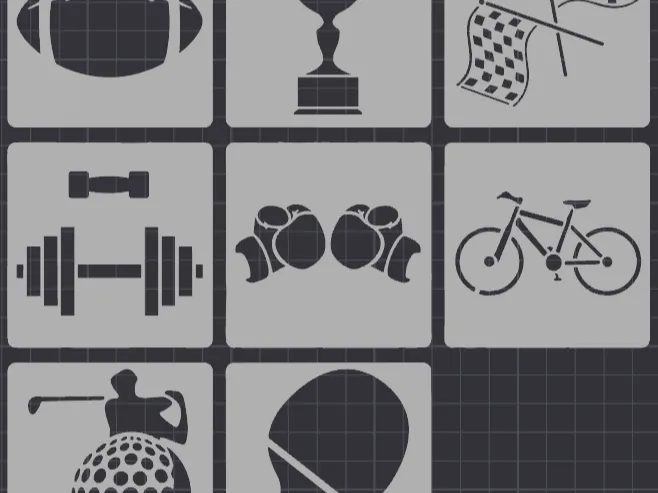 Sports stencils v1 (set of 8)