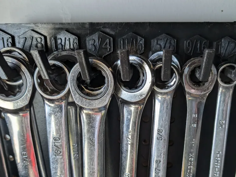 7/16 to 15/16 inch wrench holder + peg hooks