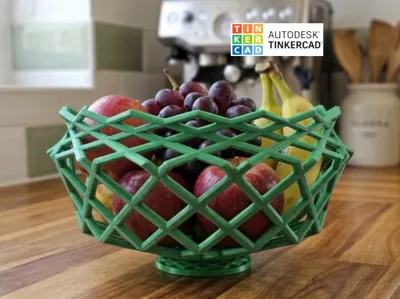 Modern Geometric Fruit Bowl | Lightweight 3D Print