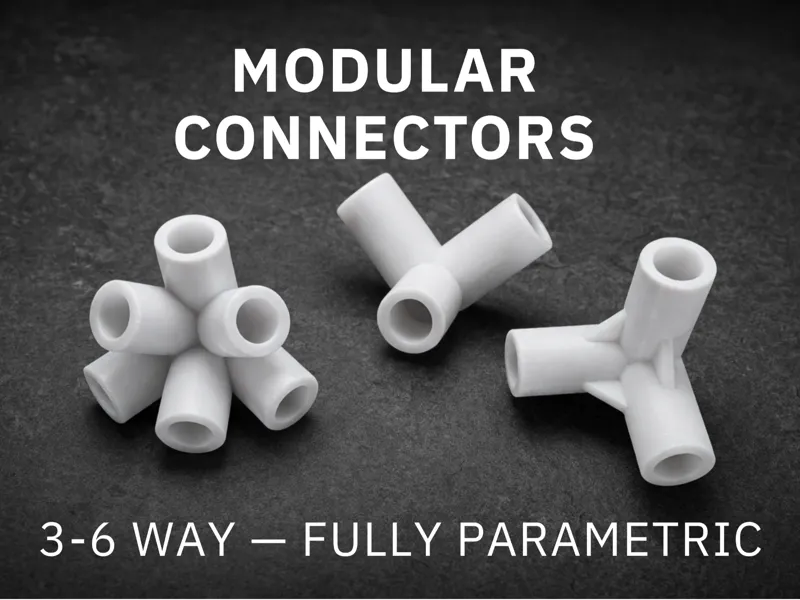 Customizable 3–6 Way Connector – Any Angle Joint