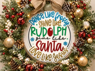 Cute Christmas Sign For Wall Or Wreath Designs