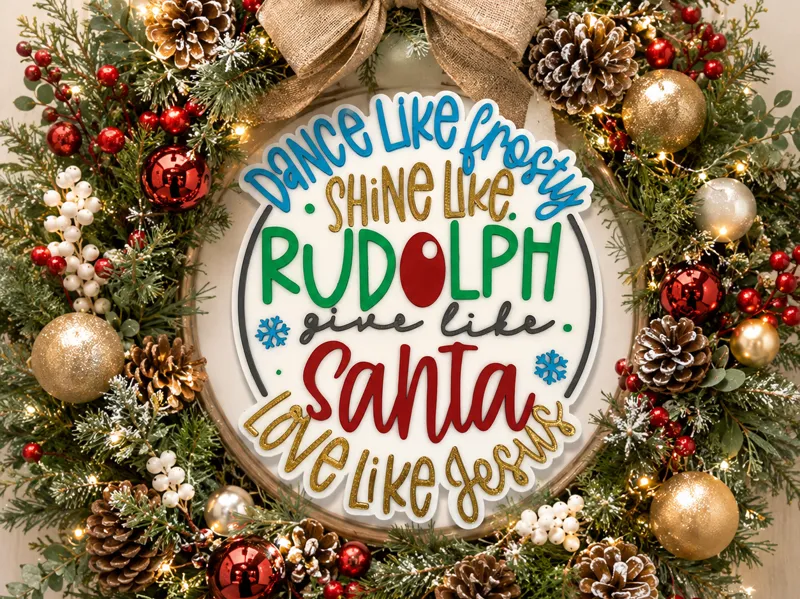 Cute Christmas Sign For Wall Or Wreath Designs