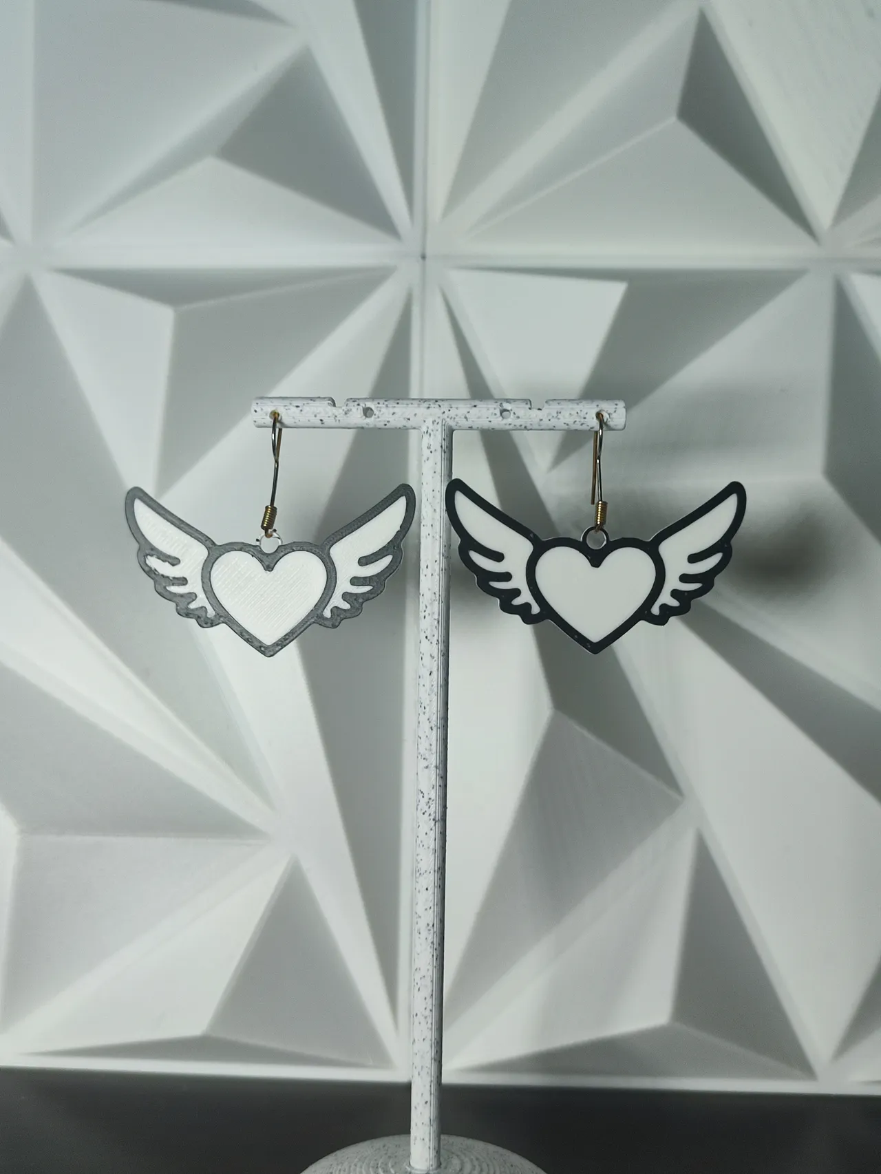 Aretes Pixel Heart Wings view 2