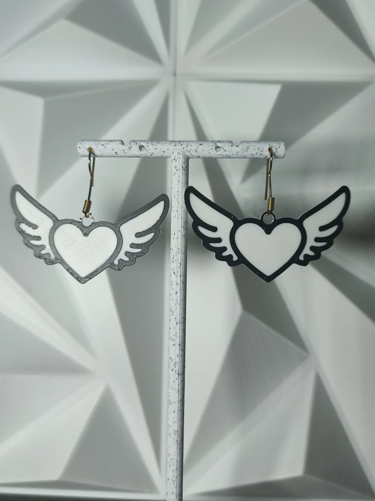 Aretes Pixel Heart Wings view 3