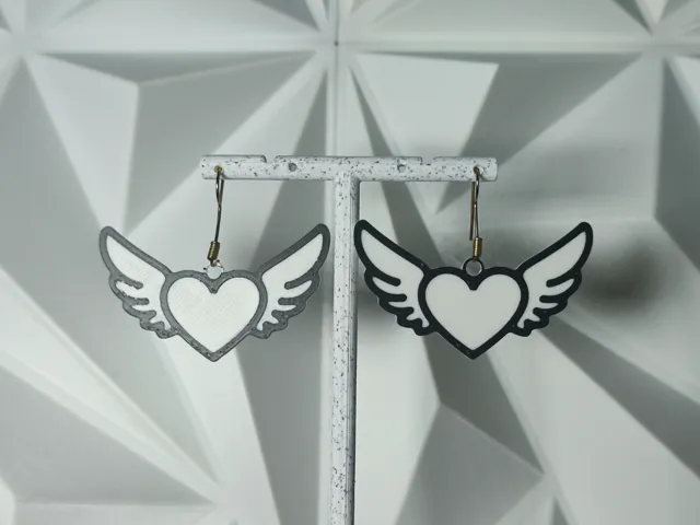 Aretes Pixel Heart Wings