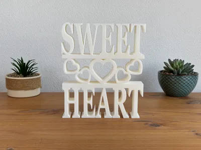 Sweet Heart Heart - Decorative Stand with Inscription 