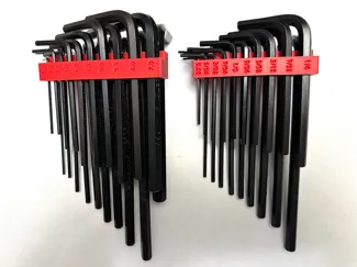 Hex key holders for 20-pc sets, metric & imperial